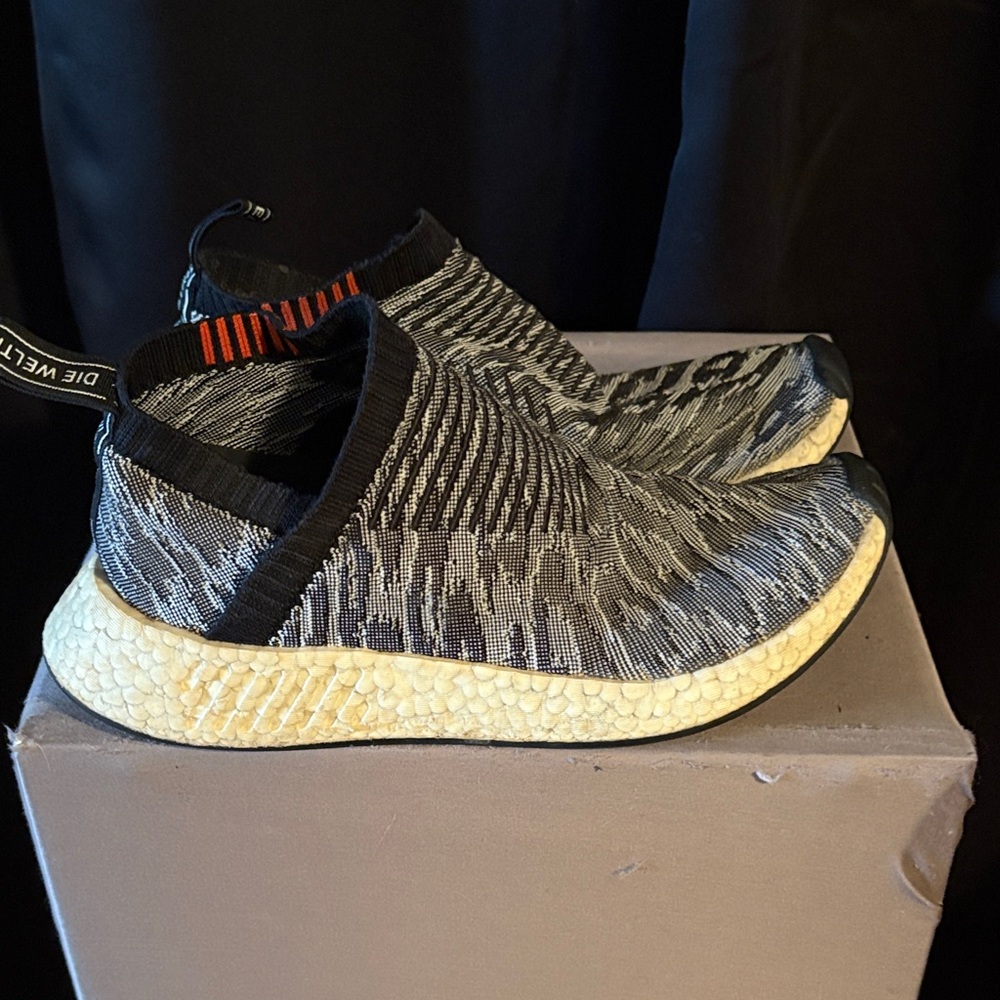 Black and Gray Men's Slip-On Sneakers